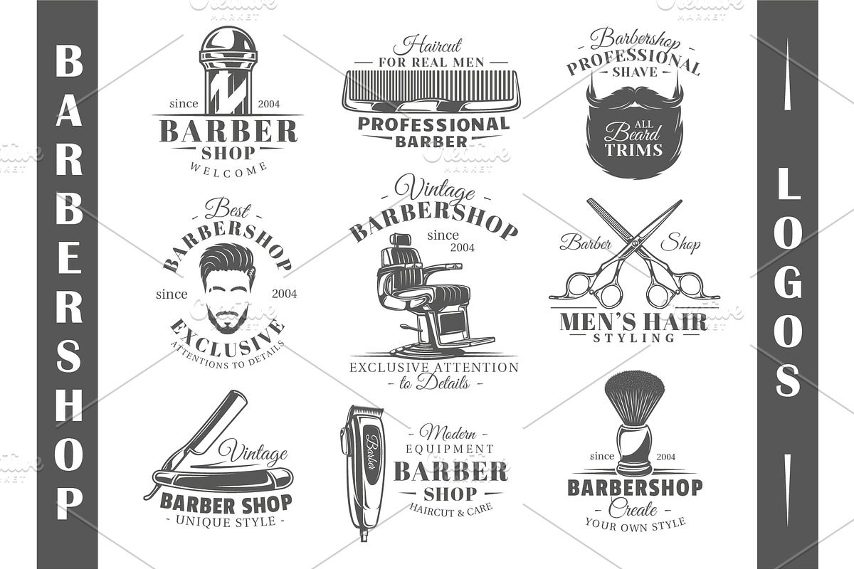 18 Barbershop Logos Templates, a Branding & Logo Template by Art Design (Photo 2 of 19)
