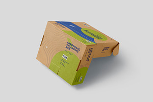 Slim Cardboard Shipping Box Mockups