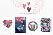 Watercolor Cats. Valentine's Day set, a Graphic by Noli Molly Store (Thumbnail 4 of 7)