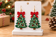 Christmas Tree Earrings Laser Cut, an Object Graphic by Canvas Craft (Thumbnail 3 of 4)
