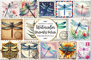 Dragonfly Postage Stamp Clipart, an Illustration by OK Design (Thumbnail 1 of 5)