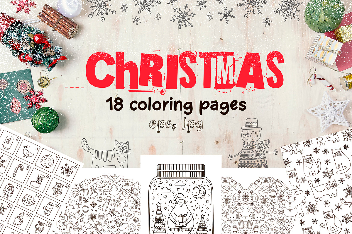 Christmas coloring pages., an Object Graphic by Fairy dreams (Photo 1 of 5)