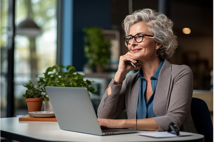 Senior businesswoman working on, a Business Photo by Ylivdesign