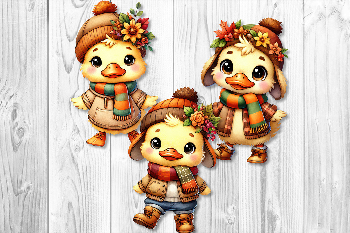 Autumn Cute Duck Clipart Sublimation, a Seasonal Illustration by V Design Creator (Photo 4 of 7)