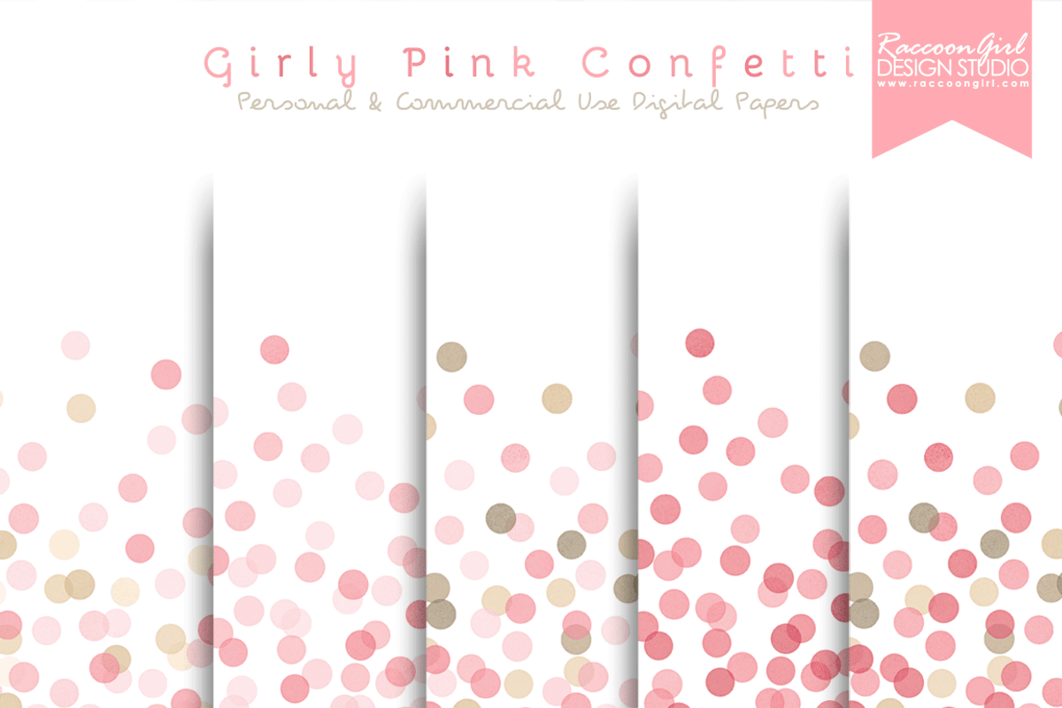 Seamless Girly Pink Confetti preview 2