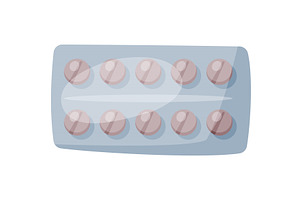 Tablets in Blister Pack, Medicine, a Healthcare Illustration by TopVectors