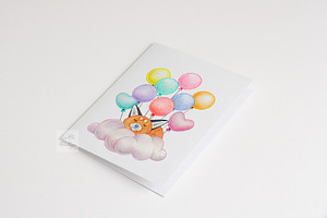 A2 Greeting Card Mockup Psd Photo