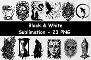 Black & White Art Bundle – 23 PNG, an Object Illustration by Smillyy Threads (Thumbnail 1 of 13)