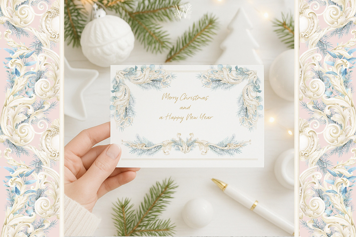 Winter Deer Borders, wedding png, a Decorative Illustration by WonderWonder (Photo 14 of 18)