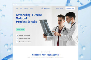Medical School Website UI Figma