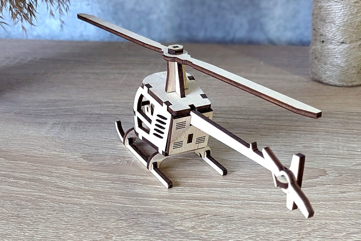 Helicopter - Laser Cut File, an Object Graphic by VectorPainter (Photo 2 of 13)