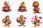 Valentines duck clipart, an Illustration by CreationArt (Thumbnail 2 of 7)