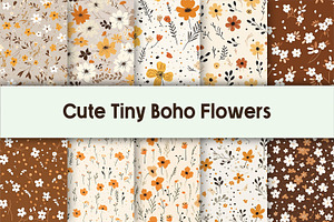 Tiny Boho Flowers Background