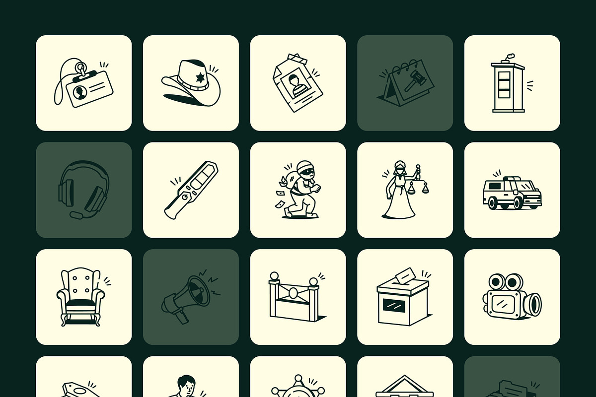 Court Drawing Art Set, an Outline Icon by Vectors Market (Photo 8 of 8)