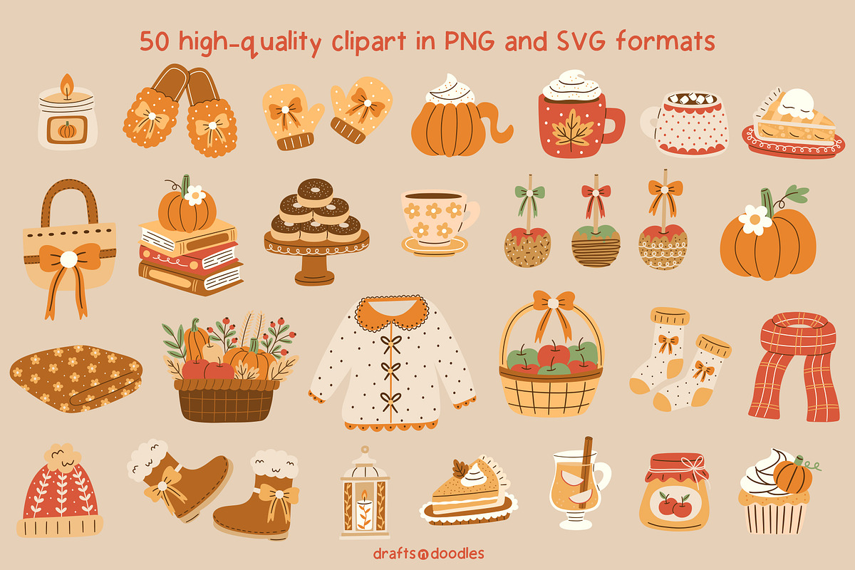 Fall Favorites Clipart and Patterns, a Pattern Graphic by Drafts n Doodles (Photo 2 of 14)
