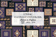 Ethnic Elephant Patchwork Pattern, a Pattern Graphic by StudioGlouna (Thumbnail 1 of 5)