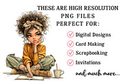 Whimsical Black Afro Girl Clipart, an Illustration by OK Design (Thumbnail 5 of 6)