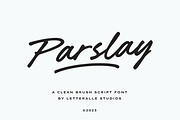 Parslay - Clean Brush Script Font, a Script Font by Letteralle Studios (Thumbnail 1 of 8)