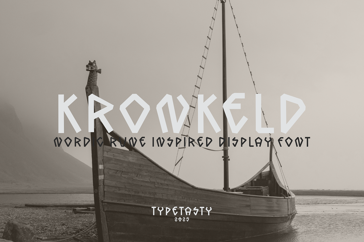 KRONKELD – Nordic Inspired Font, a Symbol Font by TypeTasty Font (Photo 1 of 10)