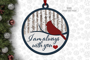 Cardinal Christmas Ornament SVG