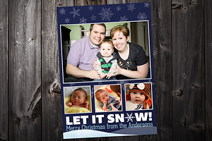 Let It Snow: 5x7 Xmas Card Template