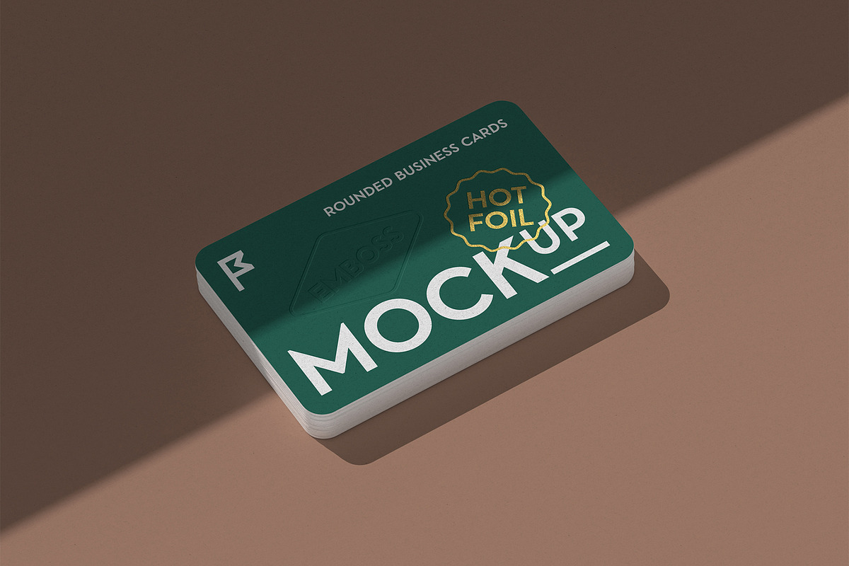Rounded Business Cards Mockup Set, a Business Card Template by Dopestype (Photo 1 of 5)