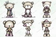 Whimsical Christmas Teddy Bear Clipa, an Illustration by Creative Art (Thumbnail 2 of 11)