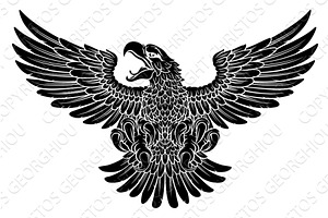 Bald Eagle Hawk Flying Wings Spread, an Animal Illustration by Christos Georghiou