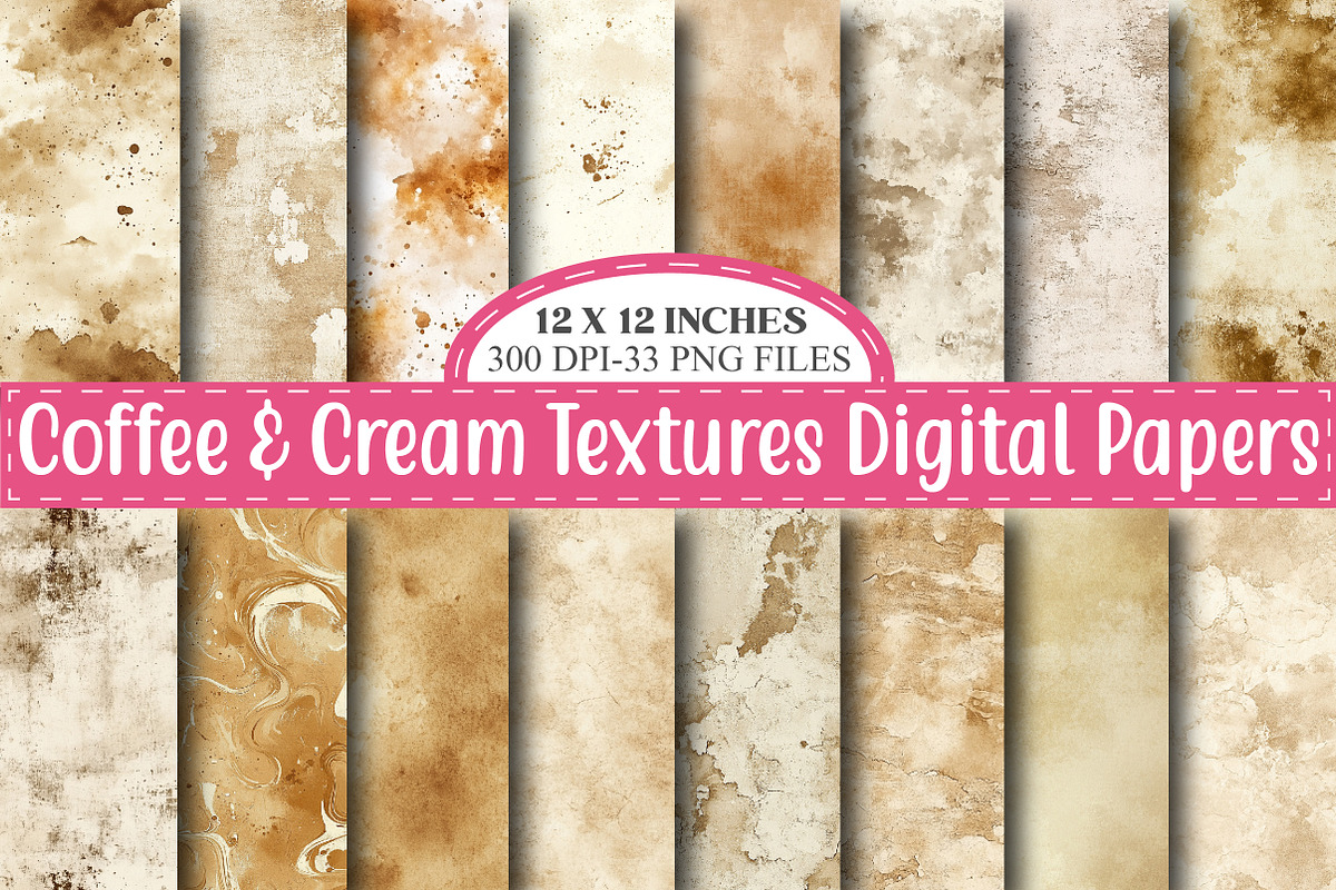Coffee & Cream Textures Digital, a Pattern Graphic by designcity5 (Photo 1 of 5)