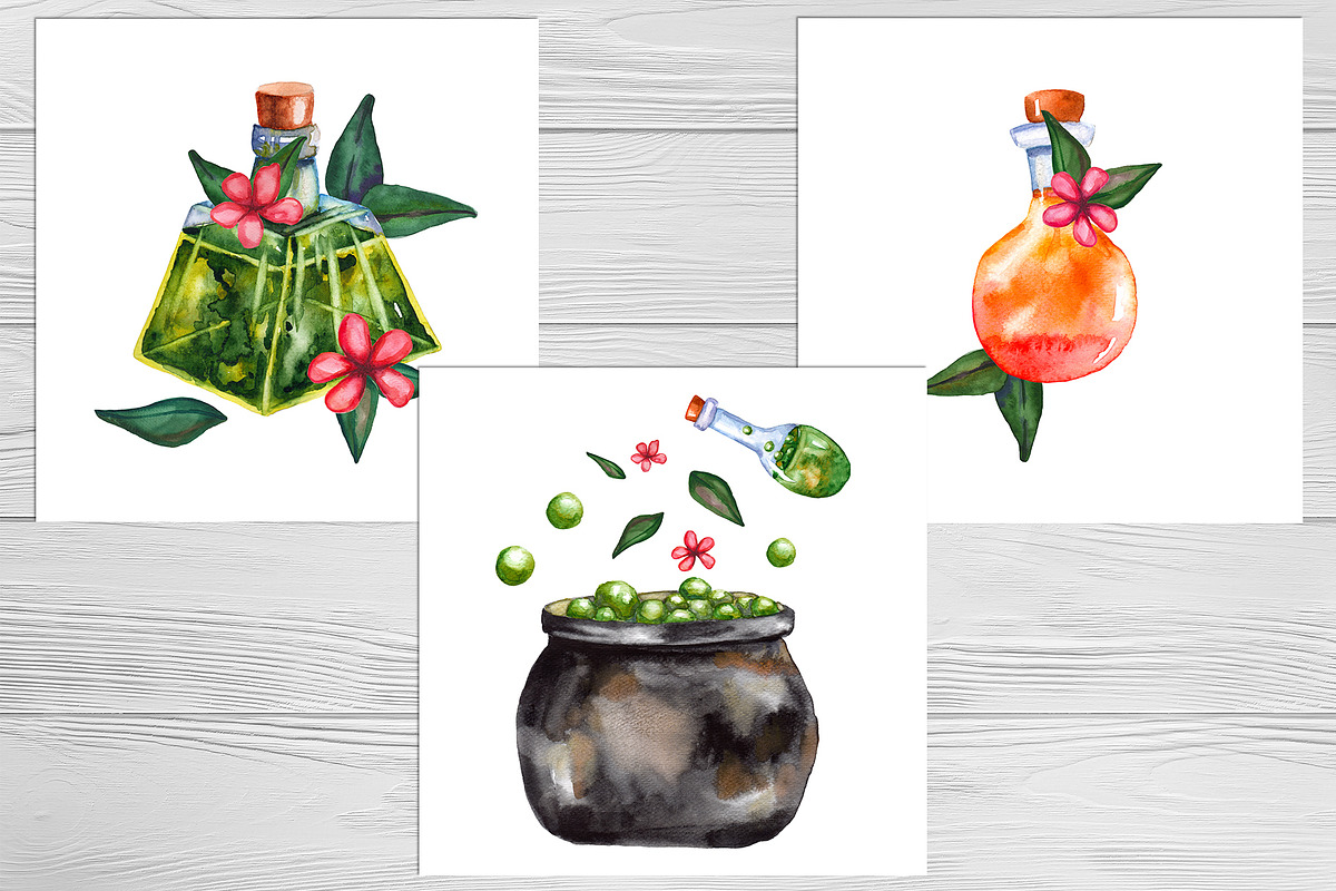Watercolor magic potions collection, a Food Illustration by Olha's watercolor (Photo 3 of 7)