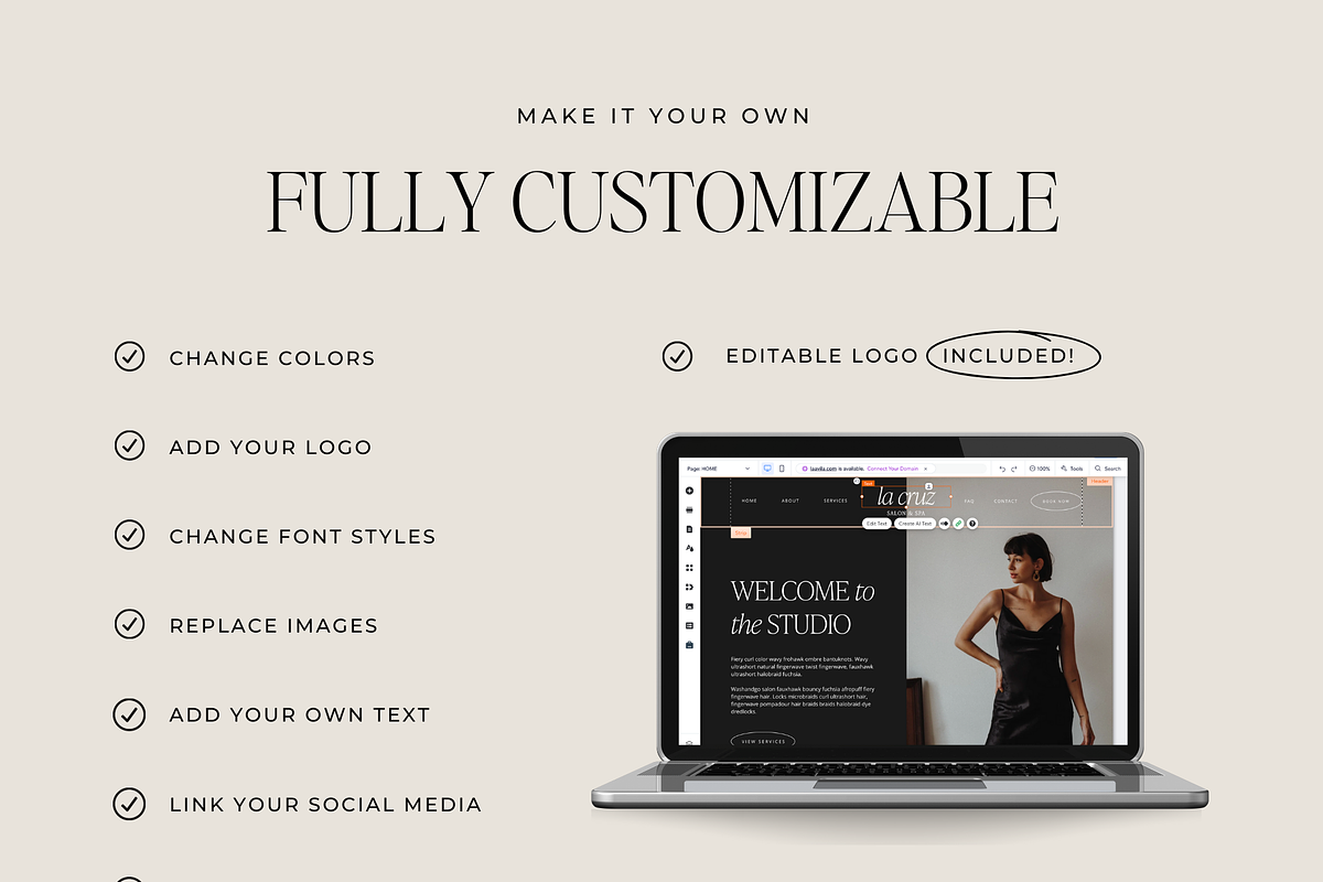 Salon Spa Wix Website Template, Dark, a Wix Template by Ton Rêve Design Studio (Photo 6 of 7)
