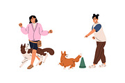 People training dogs set, a Person Illustration by PaperTrident (Thumbnail 2 of 6)