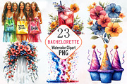 Bachelorette Watercolor Cliparts, an Illustration by RobertsArt (Thumbnail 1 of 7)