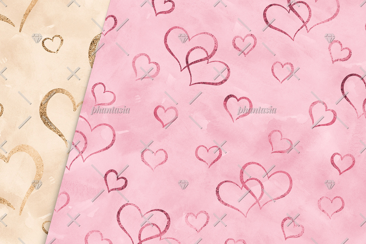 Valentines Day Basic Papers, a Pattern Graphic by Phantasia Design (Photo 3 of 5)