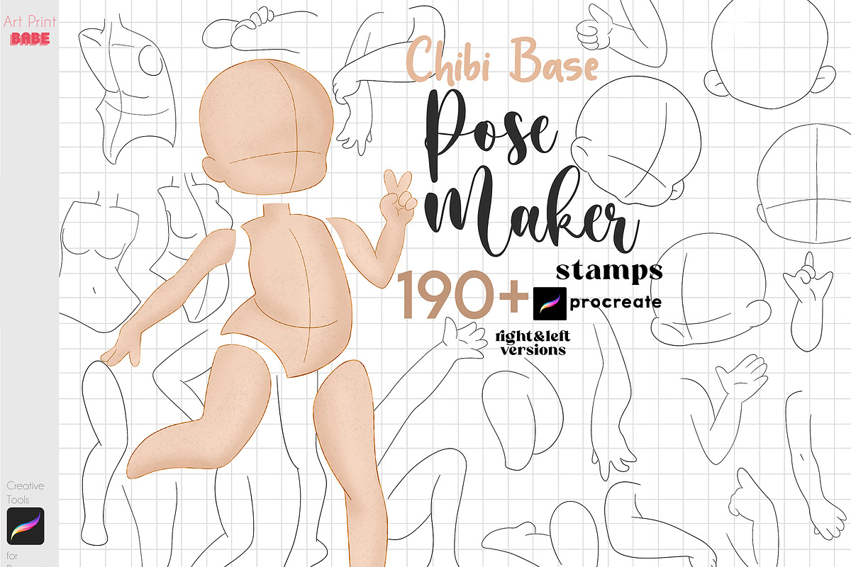 Procreate Chibi Maker Chibi Base, a Brush Add-On by ArtPrintBabe (Photo 1 of 4)