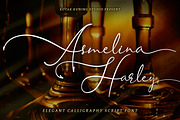 Asmelina Harley Script, a Script Font by Kotak Kuning Studio (Thumbnail 1 of 9)