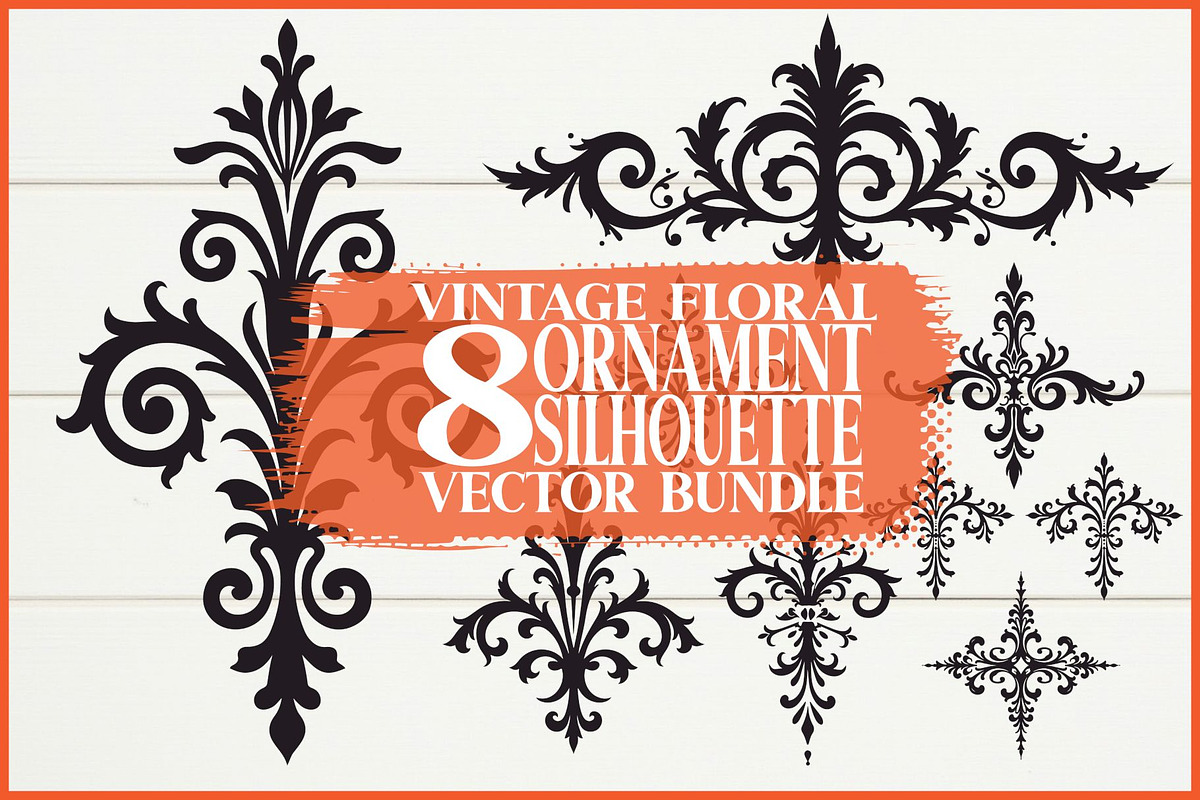 Classic Ornament Silhouette Vector, an Illustration by BIPLOB EXPERT (Photo 1 of 9)