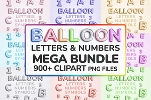 Balloon Letters and Numbers Bundle, a Decorative Illustration by Project Deco
