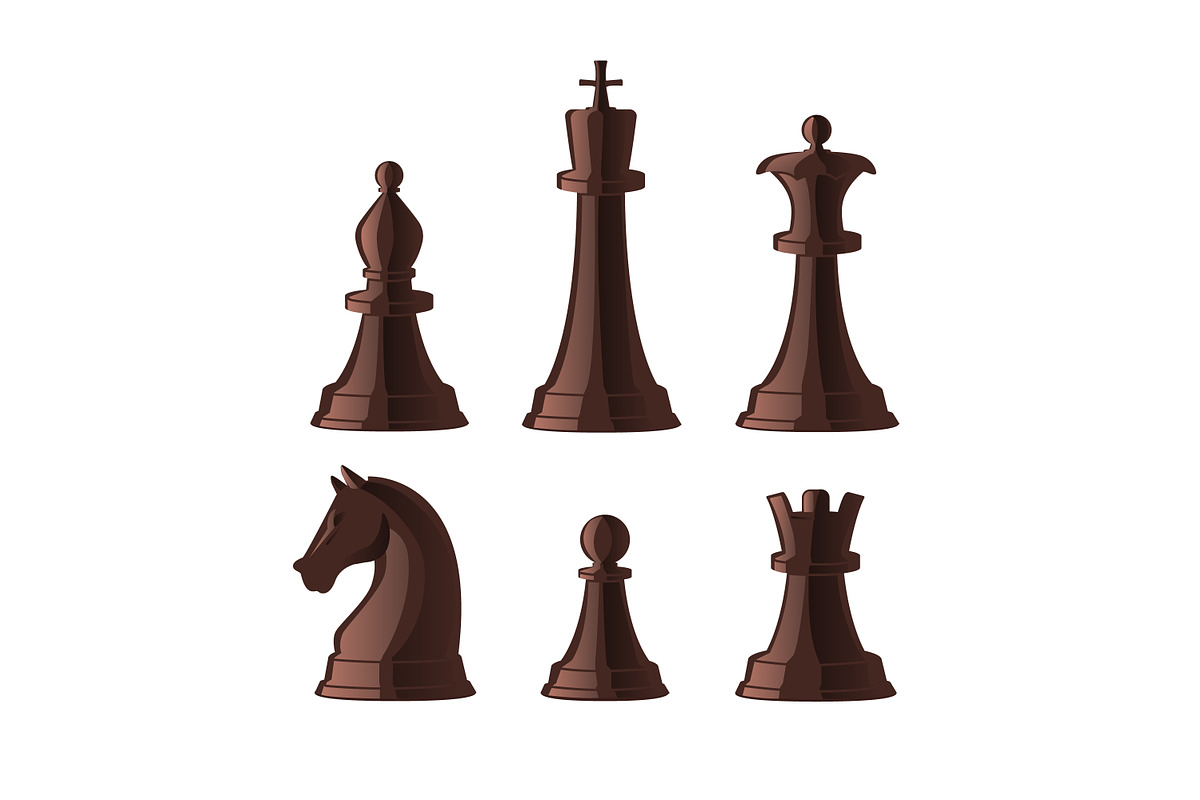 Black and white chess pieces set, a Decorative Illustration by Good Studio (Photo 3 of 3)