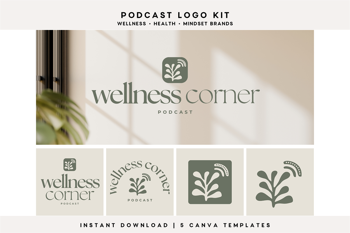 Podcast Logo Kit Canva Template, a Branding & Logo Template by BrandhavenStudio (Photo 1 of 11)