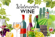 Watercolor wine, a Food Illustration by Tatiana Davidova (Thumbnail 1 of 4)