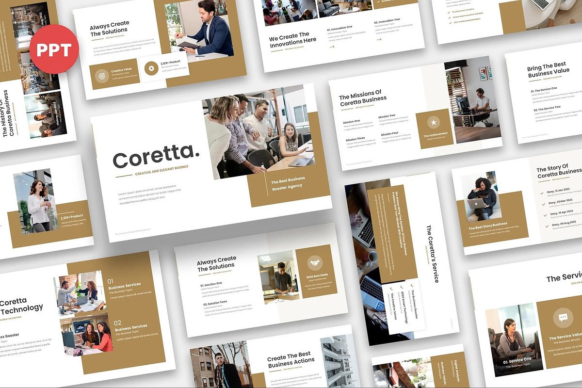 Coretta  Creative Elegant Powerpoint, a Presentation Template by Fit-tee (Photo 1 of 6)