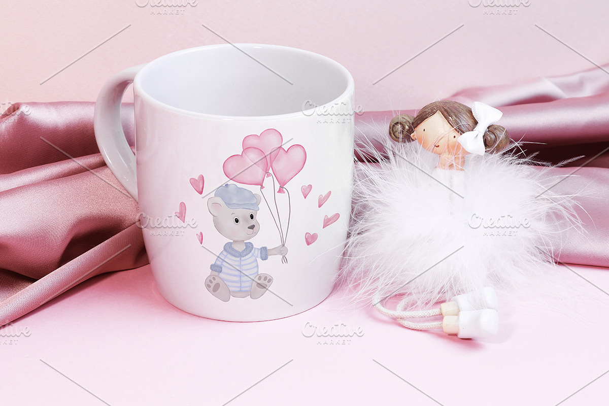 Teddy Bear Balloon Valentine's Card, an Animal Illustration by PawGraphic (Photo 4 of 6)