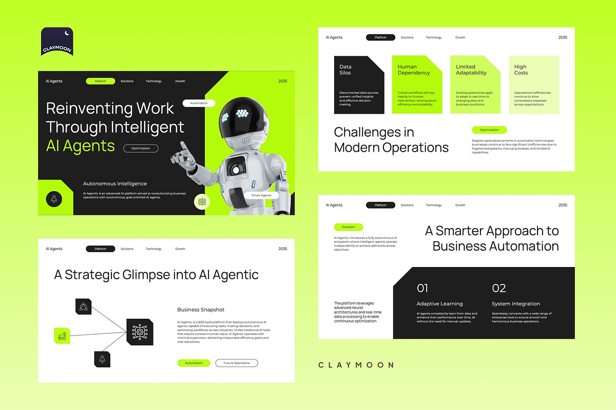 AI Agentic Business Proposal, a Presentation Template by Claymoon Lab (Photo 3 of 7)