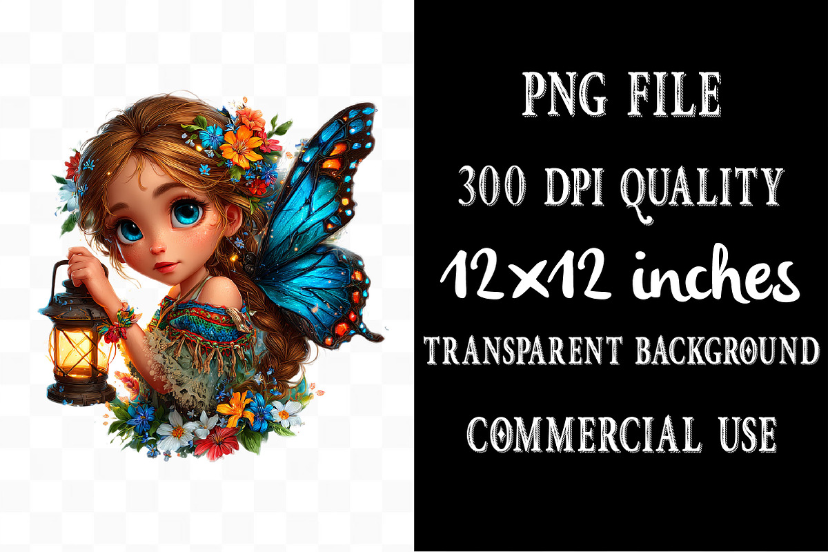 Butterfly Girls Whimsical Clipart, a Seasonal Illustration by Designking (Photo 4 of 5)