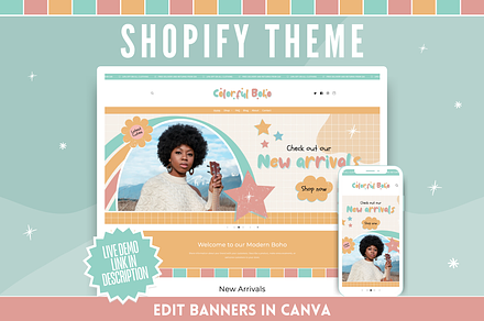 Modern Boho Shopify Theme, a Shopify Template by SunshineStudioBoutique