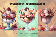 Yummy Sundaes, a Food Illustration by Digital Art Creations (Thumbnail 3 of 9)