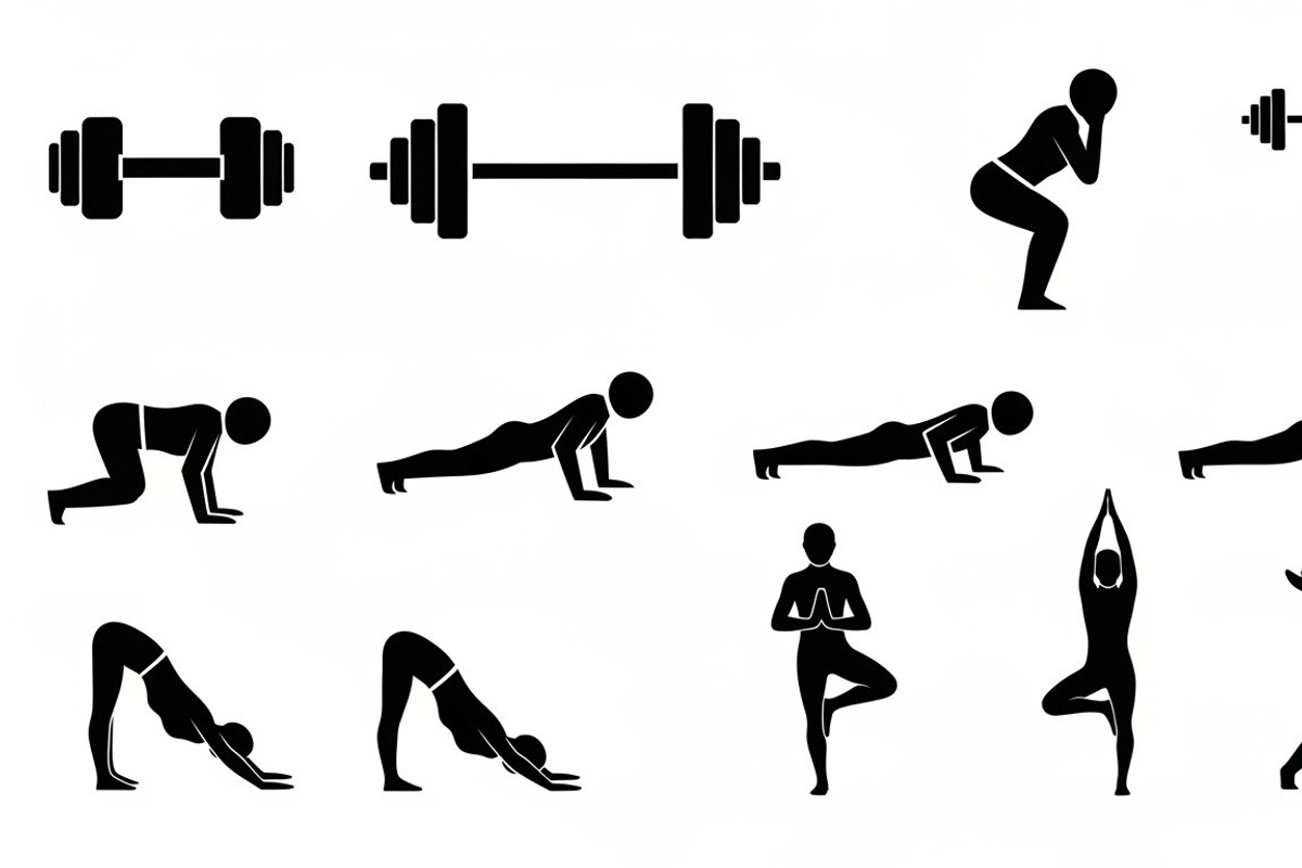 Fitness Workout Silhouette Icon Set, an Illustration by musafir_fashion (Photo 15 of 51)