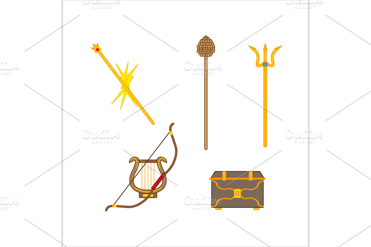mythological gods of Olympus, an Object Illustration by robcar