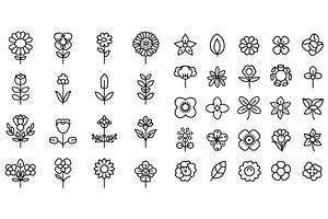 Icon set of flower. Editable vector, an Object Illustration by ZinetroN
